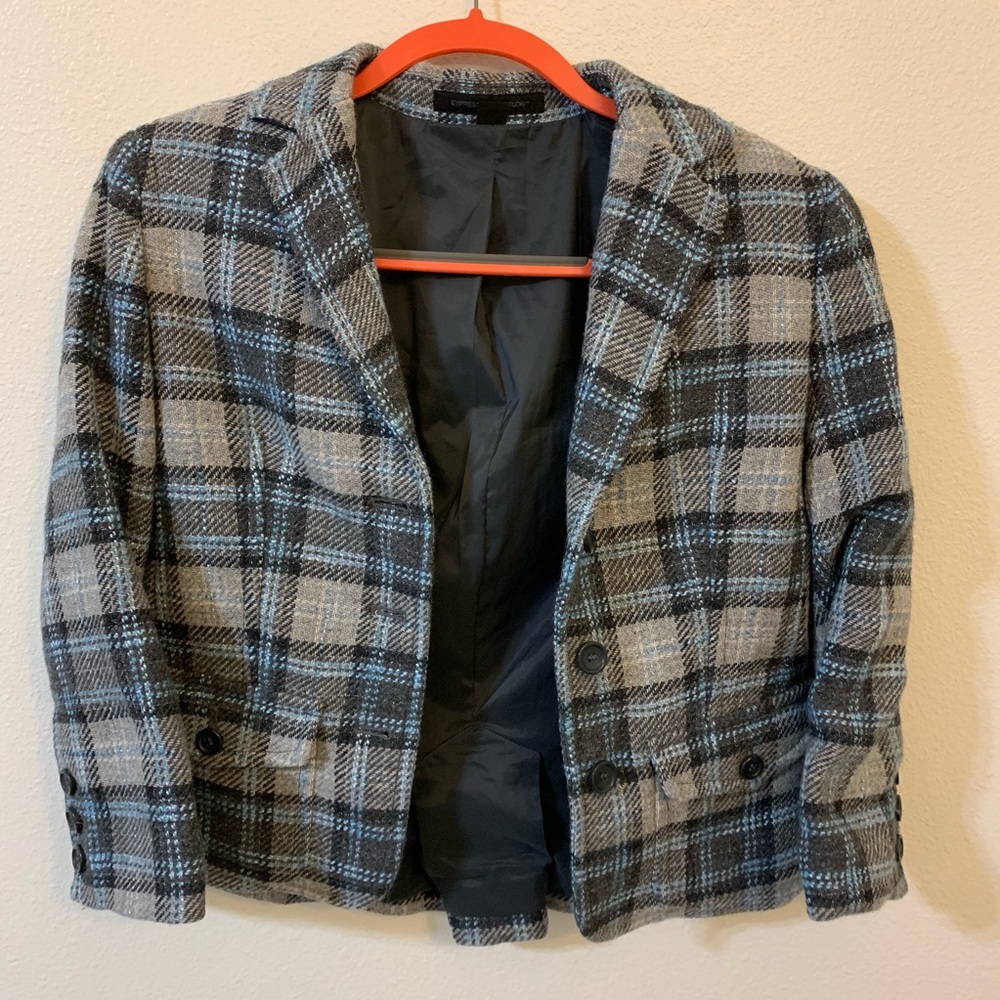 Plaid wool coat